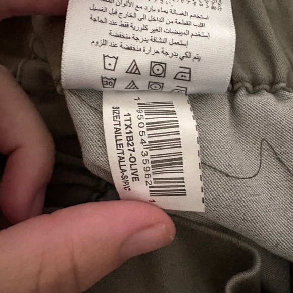 BCBGeneration Olive Twill Cotton Paperbag High Waist Pants - Picture 6 of 7